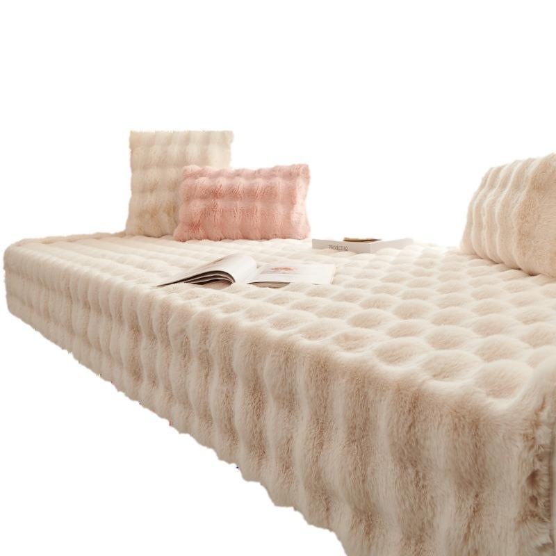 Winter Ins Style Thickened Ledge Cushion Window Cushion Rabbit Plush Balcony Bedroom Tatami Cushion