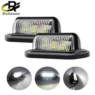 6 LED Luce targa auto per SUV Camion Rimorchio Furgone Tag Lampada gradino Lampadine bianche Luci targa LED auto