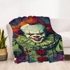 1PC Clown Horror IT Outdoor Flannel Throw Blanket - HD Printed Lightweight Soft Warm All-Season Blanket for Sofa, Bed, Travel - Machine Washable106