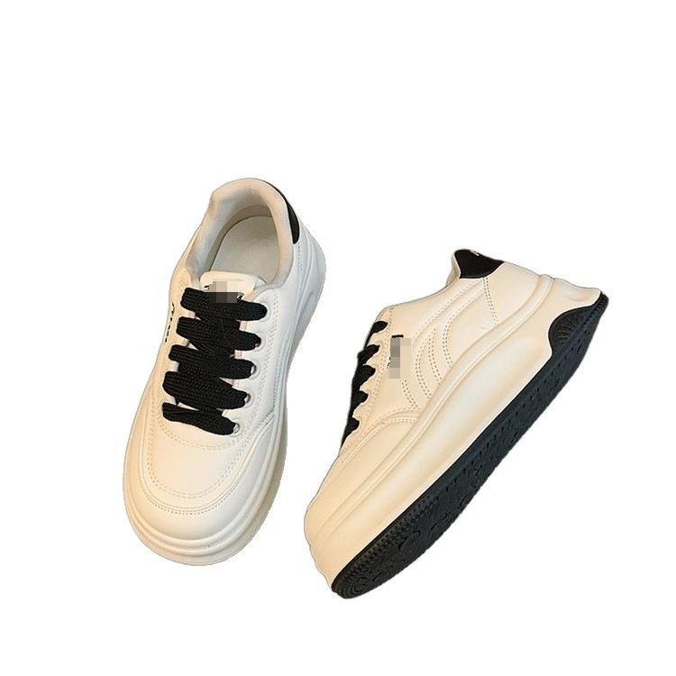 Platform sports casual shoes autumn and winter new round head fleece heightening board shoes