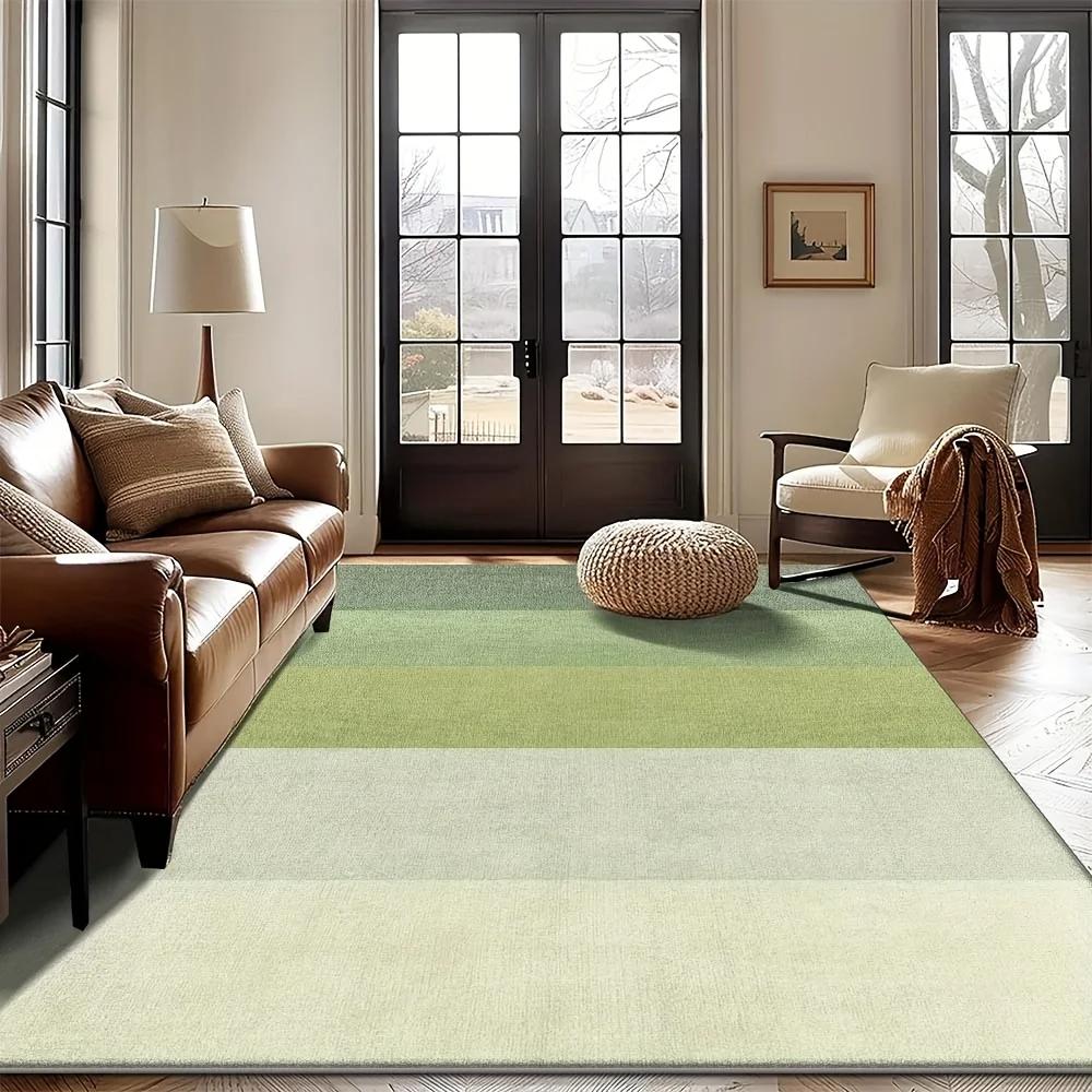 Simple Green Living Room, Bedroom And Study Large Size Carpet - Refreshing And Comfortable Cushion For Home Decoration