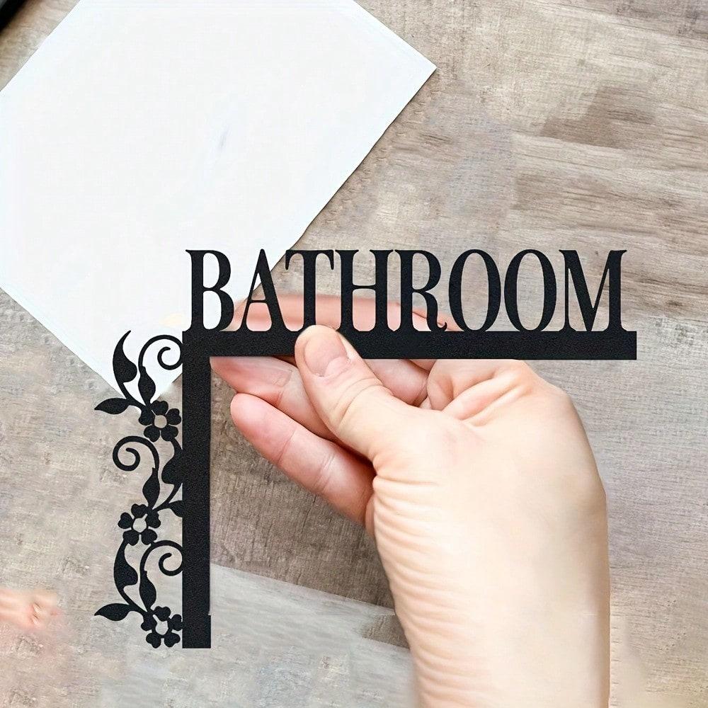 Wall Mounted Art Corner Black Flower Ironwork Rustproof Metal Decor Home Bathroom Living Room