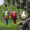 Set of 3 Resin Swing Parrot Garden Pendants for Hanging Decoration for Outdoor Patios Porches and Miniature Landscapes