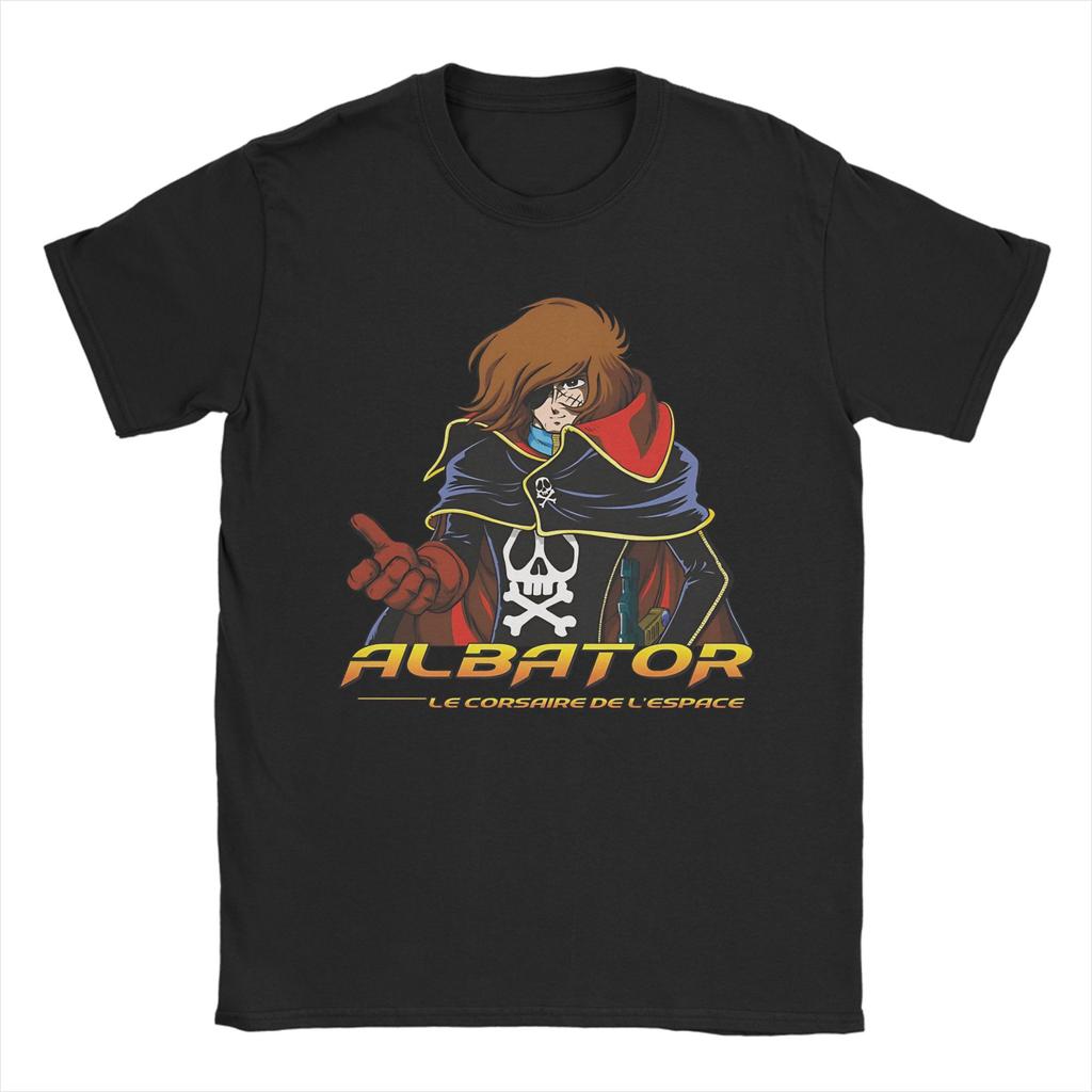Unisex Women Print Space Pirate Captain Harlock Albator T Shirt Tee 100 Cotton  Tshirts Clothes
