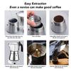 3/6 Cups Capacity Stovetop Coffee Maker Octagonal Design Stovetop Espresso Maker  For Camping