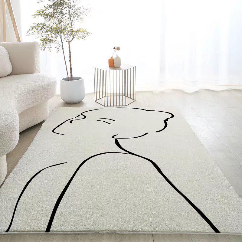 

Мягкий ковер Simple Style с имитацией кашемира для гостиной - нескользящий, моющийся коврик для ног 300x400 cm Dense