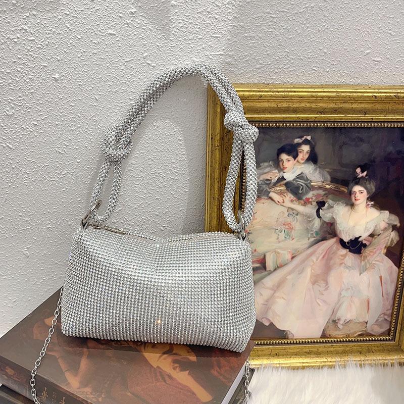Diamond-encrusted, Diamond-knotted Underarm Bag, Shiny Personality, Simple Dumpling Shoulder Bag, Women's Hand Bag.
