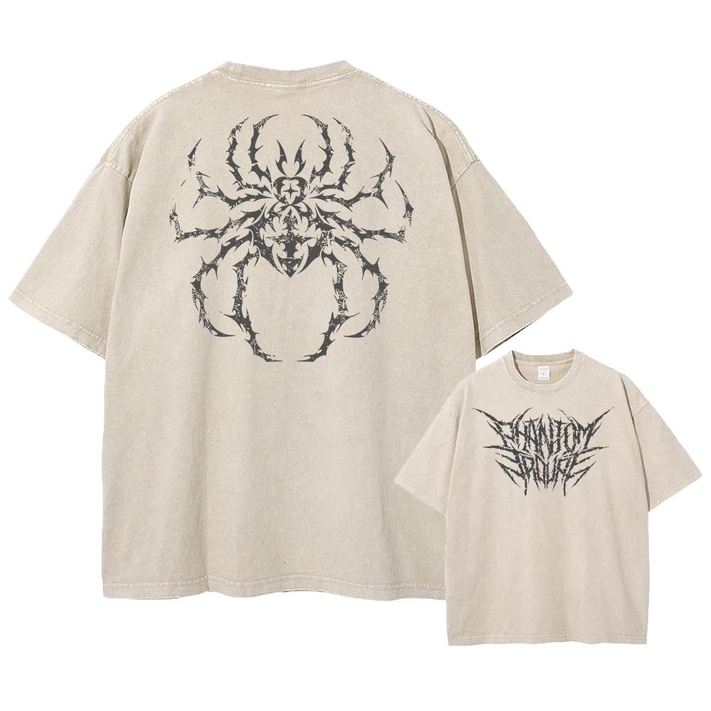 Anime Hunter X Hunter Hisoka And Chrollo Logo Washed Graphic TShirt Men Vintage T-Shirts Casual Cotton Streetwear Top