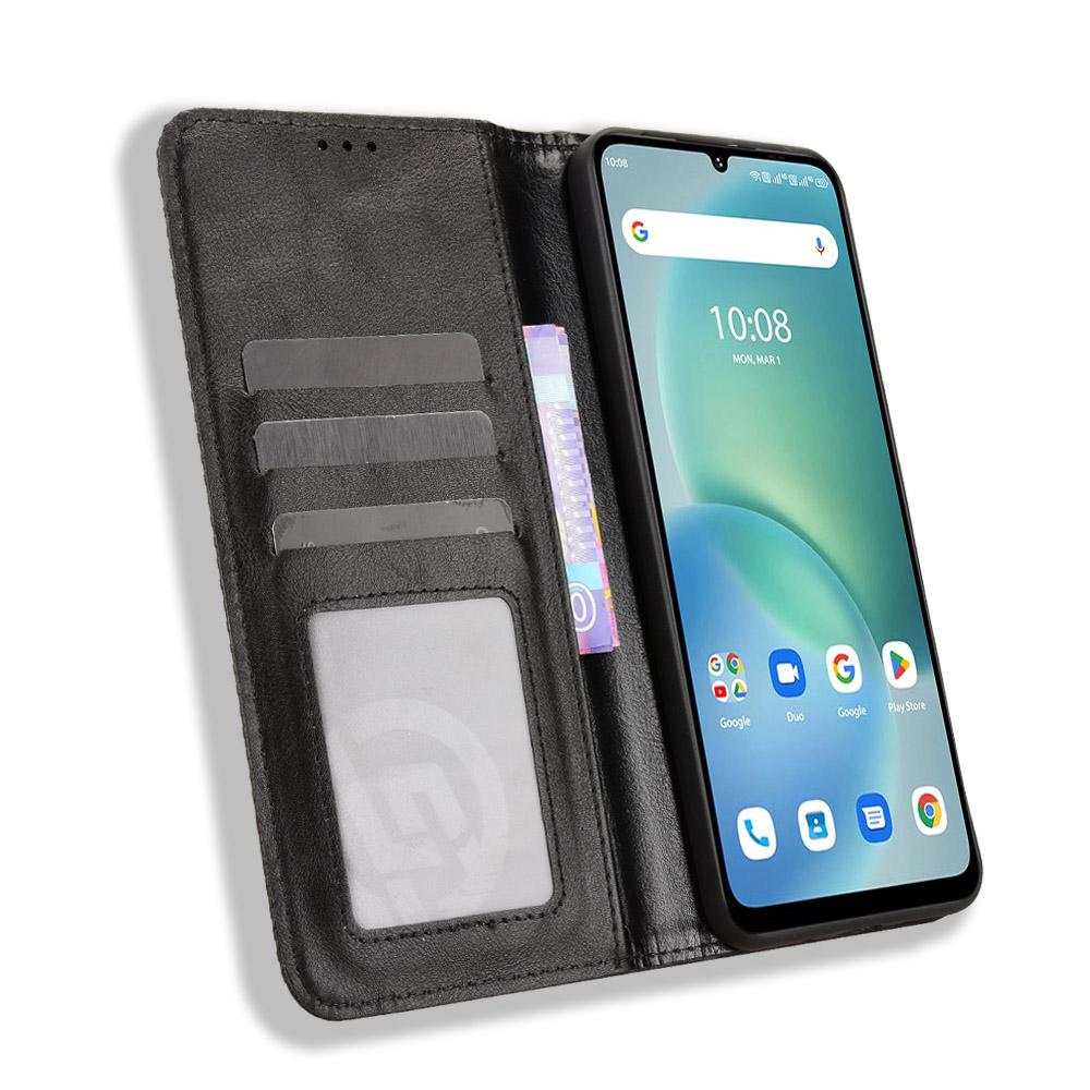 Für Umidigi G100x 4G/Umidigi G100x 5G/Umidigi Note 100x 4G/Umidigi Note 100x 5G/Umidigi G9x 4G Lederhülle Brieftasche Ständer Retro Textur Handyhülle