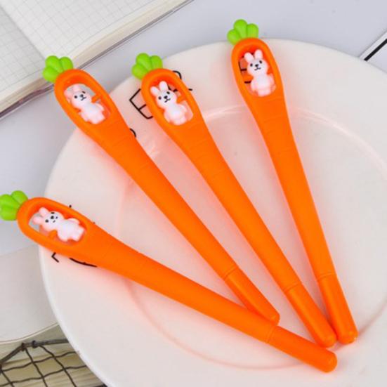 Süßer Hase Karottenform Gelstifte Glattes Schreiben Cartoon Tinte Stifte zum Notieren Und Für die Schule Lustige Tier Neuheit Stifte für Teenager Und Büro