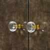 Gold Base Kitchen Cabinet Knobs Champagne / Transparent Drawer Pull Handles  Dresser Drawer