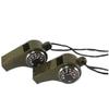 2pcs Outdoor Whistle Compass Thermometer 3 In1whistle Couple Survival Whistle Field Training Survival Tools - PR