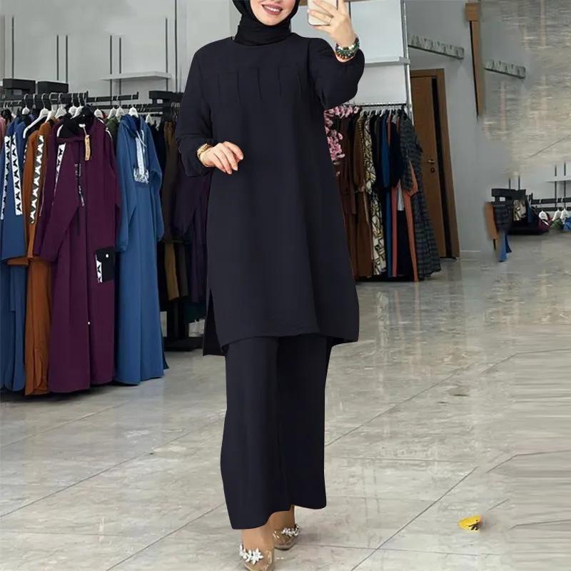 2024 Trendy Muslim Solid Color Outfit Set
