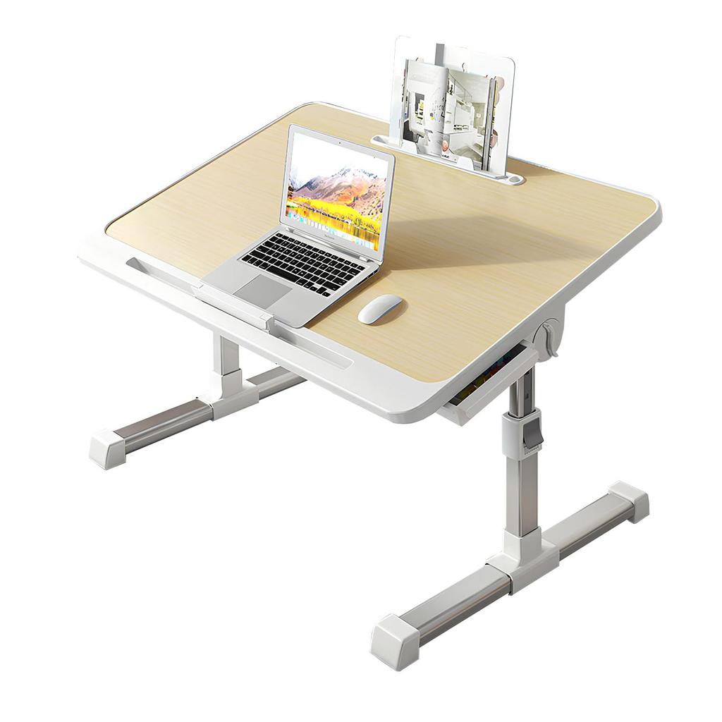 Vinnatsu Bed Desk Folding Table Low Table Office Desk Lap Desk Folding Lap Desk Arm Protection PC Computer Table Height Adjustable Angle Lightweight
