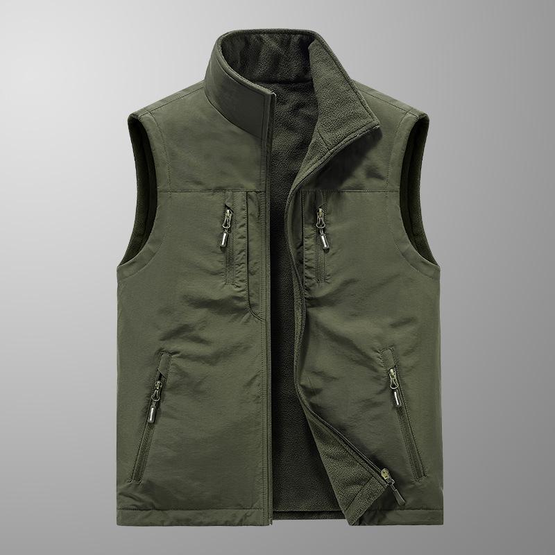 New Autumn and Winter Vest Men's Earthy Outdoor Leisure Middle-aged and Young Photography Fishing Vest Vest Horse Clip Sports Jacket Men