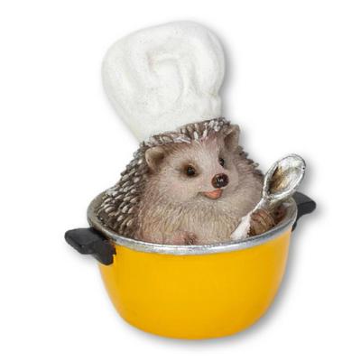 Ubia Chef Igel x 3 x 4 cm Figur Ornament Tier Garten Dekoration Realistisch Niedlich Maus H24053 3.5