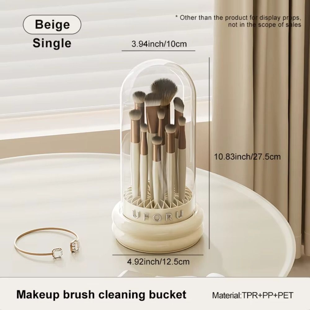 Dustproof Makeup Brush Cleaner Bowl 2-in-1 Cosmetic Brush Hang Drying Holder  Pen Holder