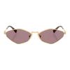 Miu Miu Logo Letter Design Metal Irregular Shape Sunglasses Women sunglasses Gold SMU56Z-5AK20I56