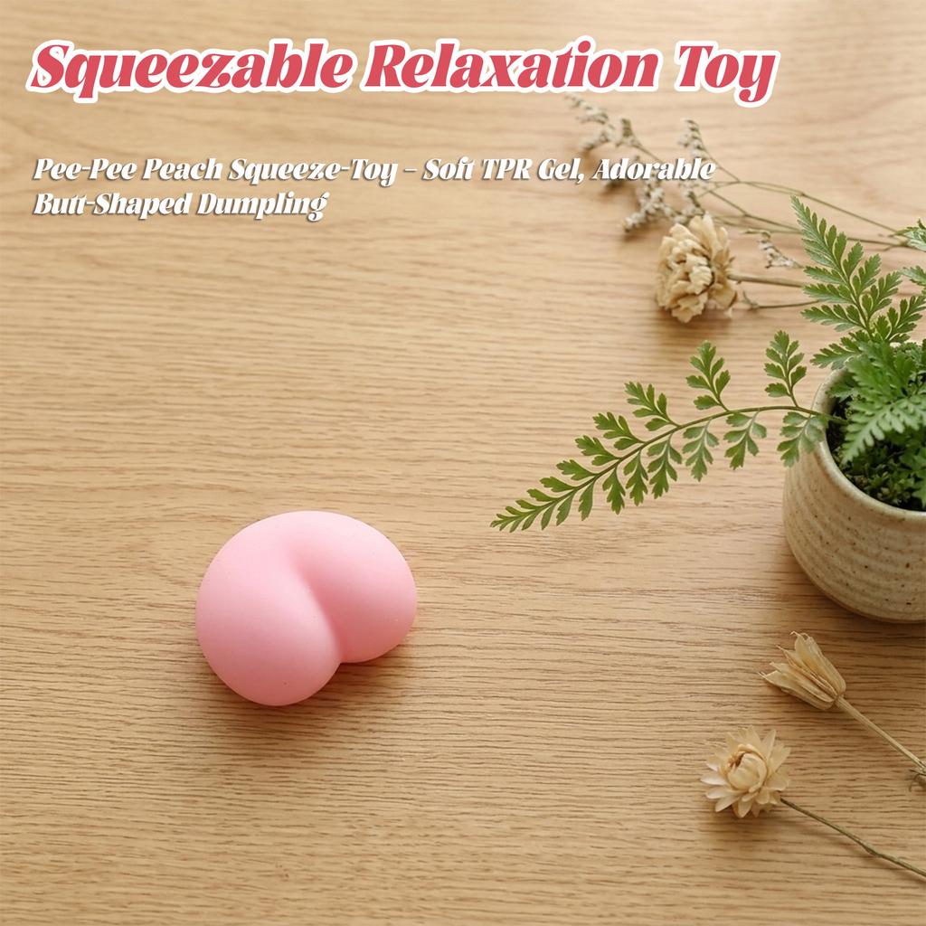 Pee-Pee Peach -Toy – Soft TPR Gel, Adorable Butt-Shaped Dumpling