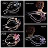 Shiny Hairpins Flexible Headwear Rhinestone Hair Clip Heart  Flower Acrylic Hollow Claws