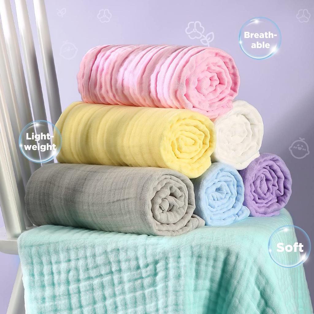 Soft Baby Gauze Muslin Cotton Baby Bath Instant Suitable for Sensitive Newborn Printed 120x120cm Towel, Towel, 100% Cotton, Soft, Absorbent, Drying,