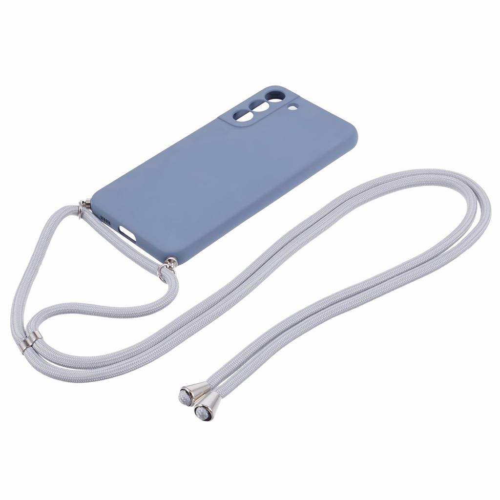 For Samsung Galaxy S21 4G/5G Case Rubberized Fiber Lining Cover with Long Lanyard