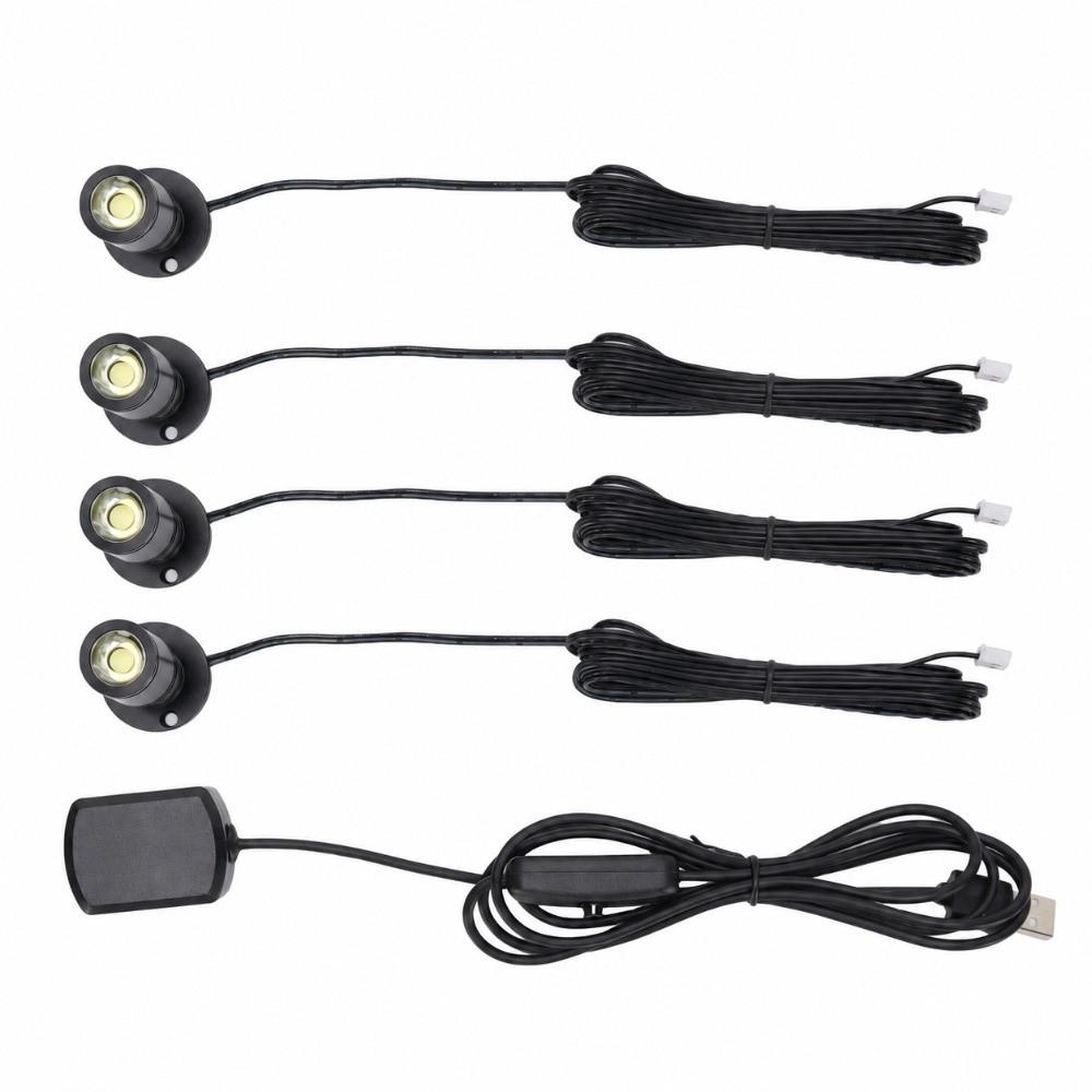 4 Pack 360 Degree Rotating Mini Spotlight 5V USB Powered Spot Light LED Spot Light Jewelry Cabinet