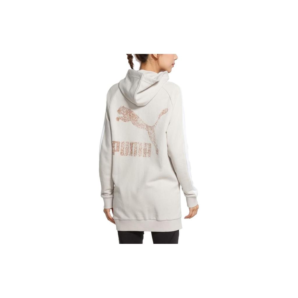 Puma Logo Printed Hooded Jacket Women Jacket Off-White 577425-45