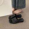 Folded Linen One-word Open-toed Thick-soled Slippers for Women To Wear In Summer, New Models Are Not Tired, Casual Beach Cool Slippers