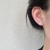 Exquisite 6mm Simple Square Artificial Crystal Hoop Earrings Classic Female Earrings Shiny Small Earrings for Women Jewelry
