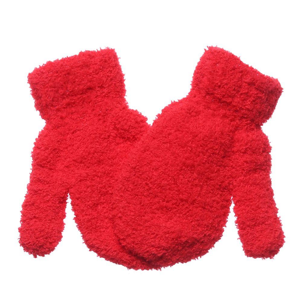 Old Boys Girls Soft Warm Baby Cartoon Kids Gloves Coral Plush Mittens Full Fingers Candy Color