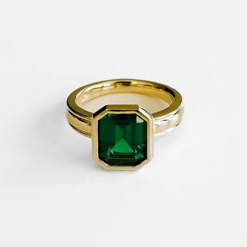 Invisible Collage GREEN LID RING_GOLD Green Lid Ring Gold