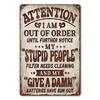Mimo provoz Vtipné Vintage Kovové Znamení Humorná Domácí Dekorace Nástěnné Umění