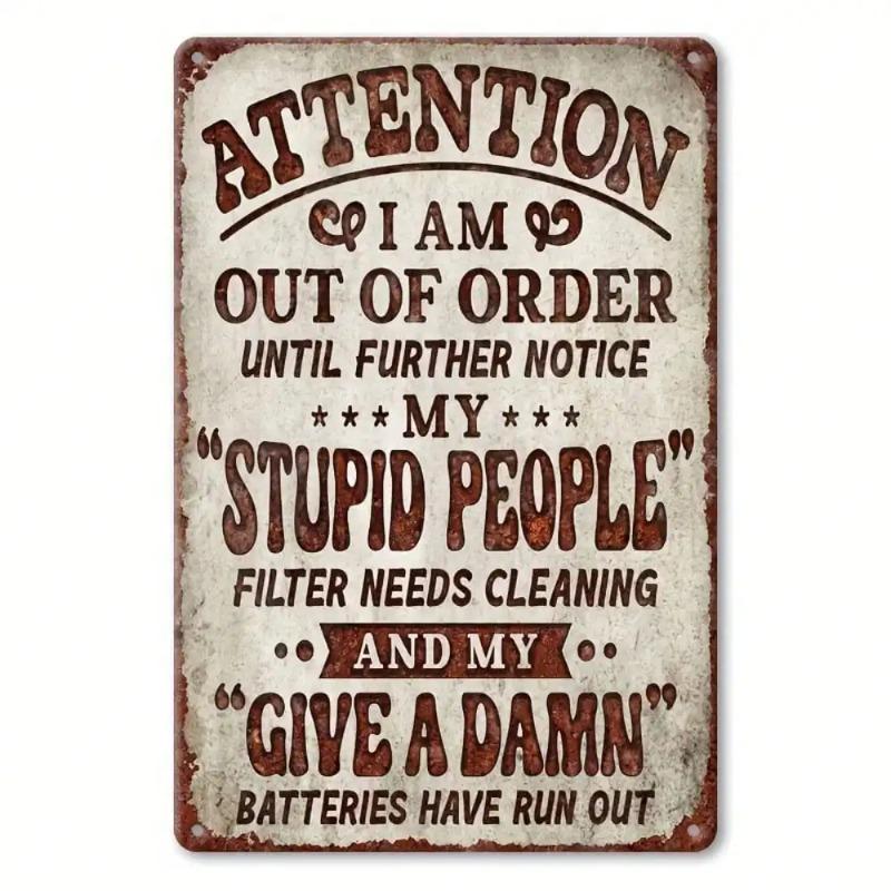 Mimo provoz Vtipné Vintage Kovové Znamení Humorná Domácí Dekorace Nástěnné Umění