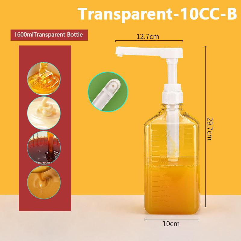 10/15/20/30CC Liquid Dispenser with Scale Coffee Syrup Drip Bottle with Hydraulic Pump Nozzle Head Kitchen Honey Jar Container