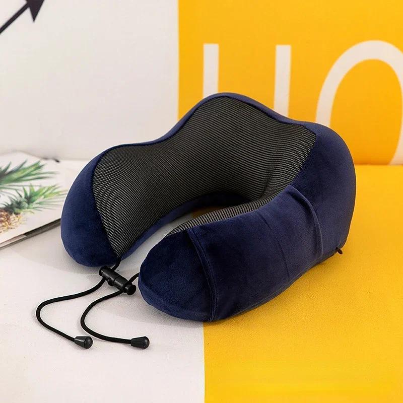 Almohadas de espuma con memoria en forma de U para el cuello, almohada de viaje suave, almohada de masaje para el cuello, almohada de avión para dormir, ropa de cama para el cuidado de la salud Cervical