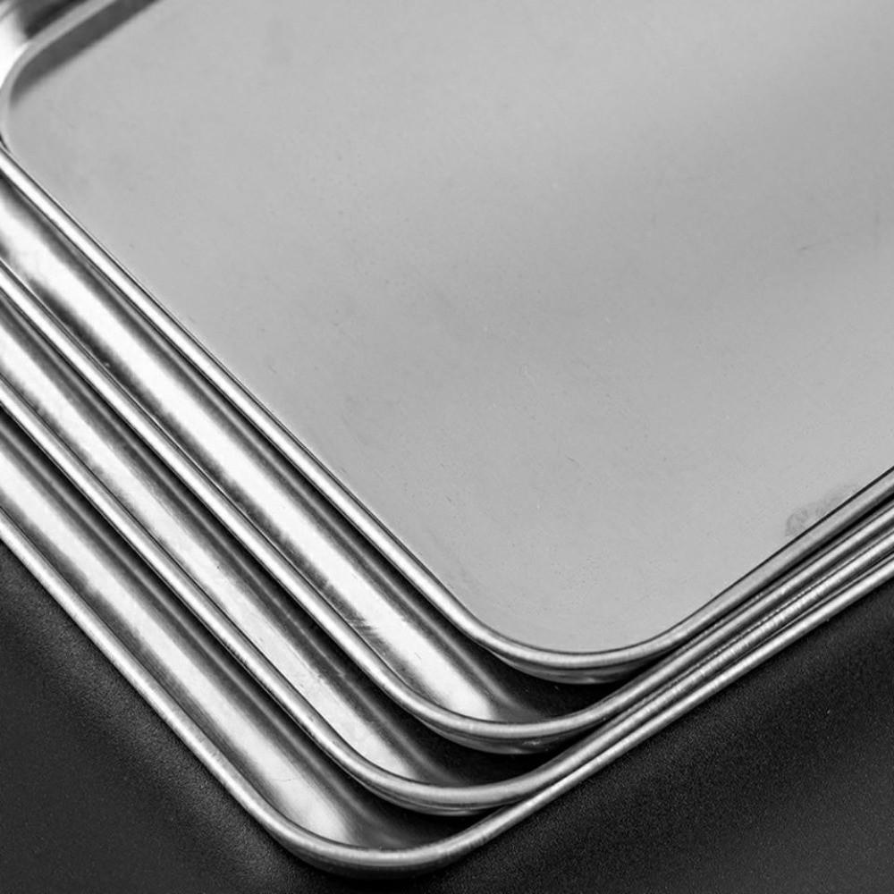 Rechteckige Edelstahlschale Rostbeständig Reispfanne Silber Backblech für Gebäck Catering
