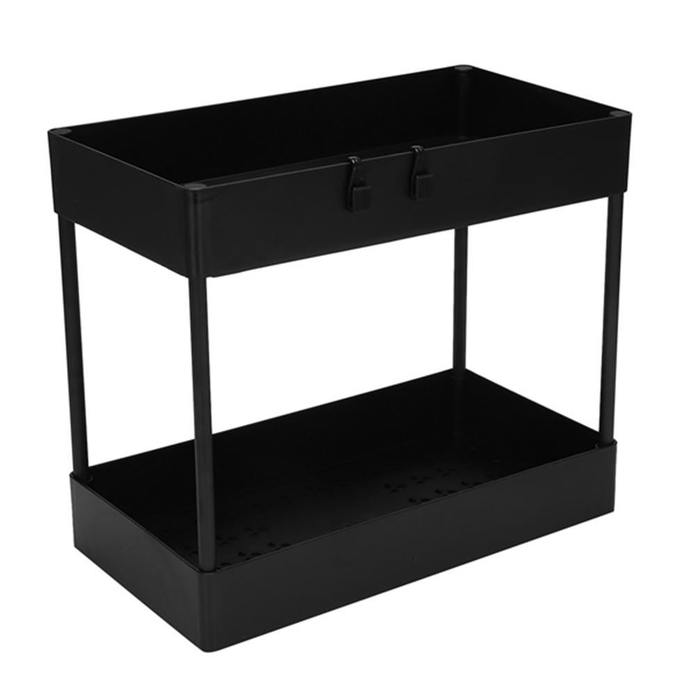 T02C!Multi-Purpose Under Sink Organizer, 2 Tier Under Sink Shelf Organizer Rack, Under Sink Storage For Bathroom And Kitchen