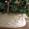 Pet Resistant Tree Skirt Plush Skirt Knit Christmas Collar Rhombus Pattern Festive Adjustable Base Decor Cover for Holiday Party Decor 28" Bottom