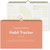 Undated Monthly Habit Tracker Calendar – Minimalist Spiral Wall Planner for Goals, Productivity & Self-Care, Daily/Weekly/Monthly Tracking, Wire-O