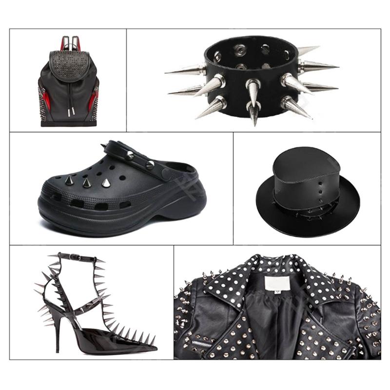 10Pcs Decorative Rivets Set Punk Style Nail Buckles Screw Mount Stud Rivets DIY Crafts PU Belt Shoes Clothing Spikes