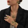 Simple Oil-Infused Flower Earrings And Necklace Set - Casual Jewelry Set For Women