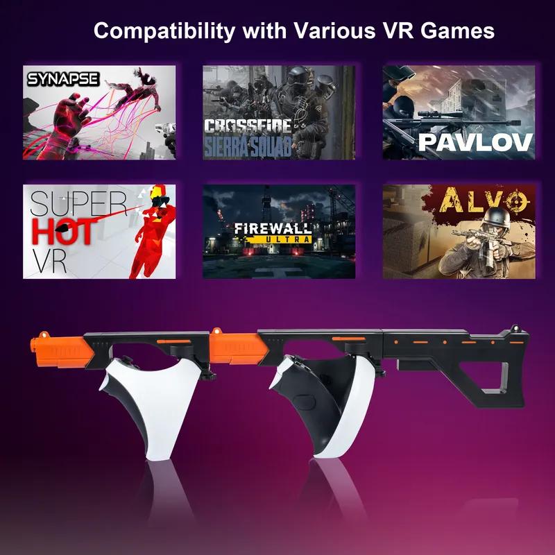 VR ginklo laikiklis PS VR2 magnetiniam siurbimui Valdiklio ginklo laikiklis su peties dirželiu Įvairiems VR žaidimams Pistoletas PSVR2 priedai