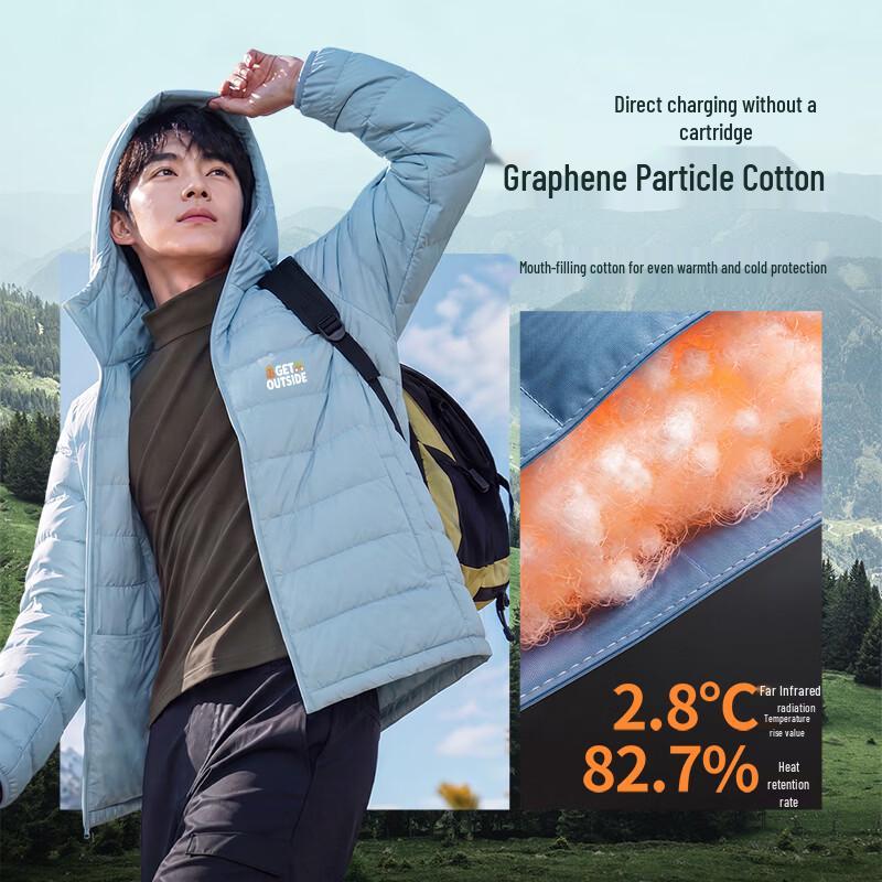 Baleno Men's Graphene Anti-Bacterial Hooded Puffer Jacket