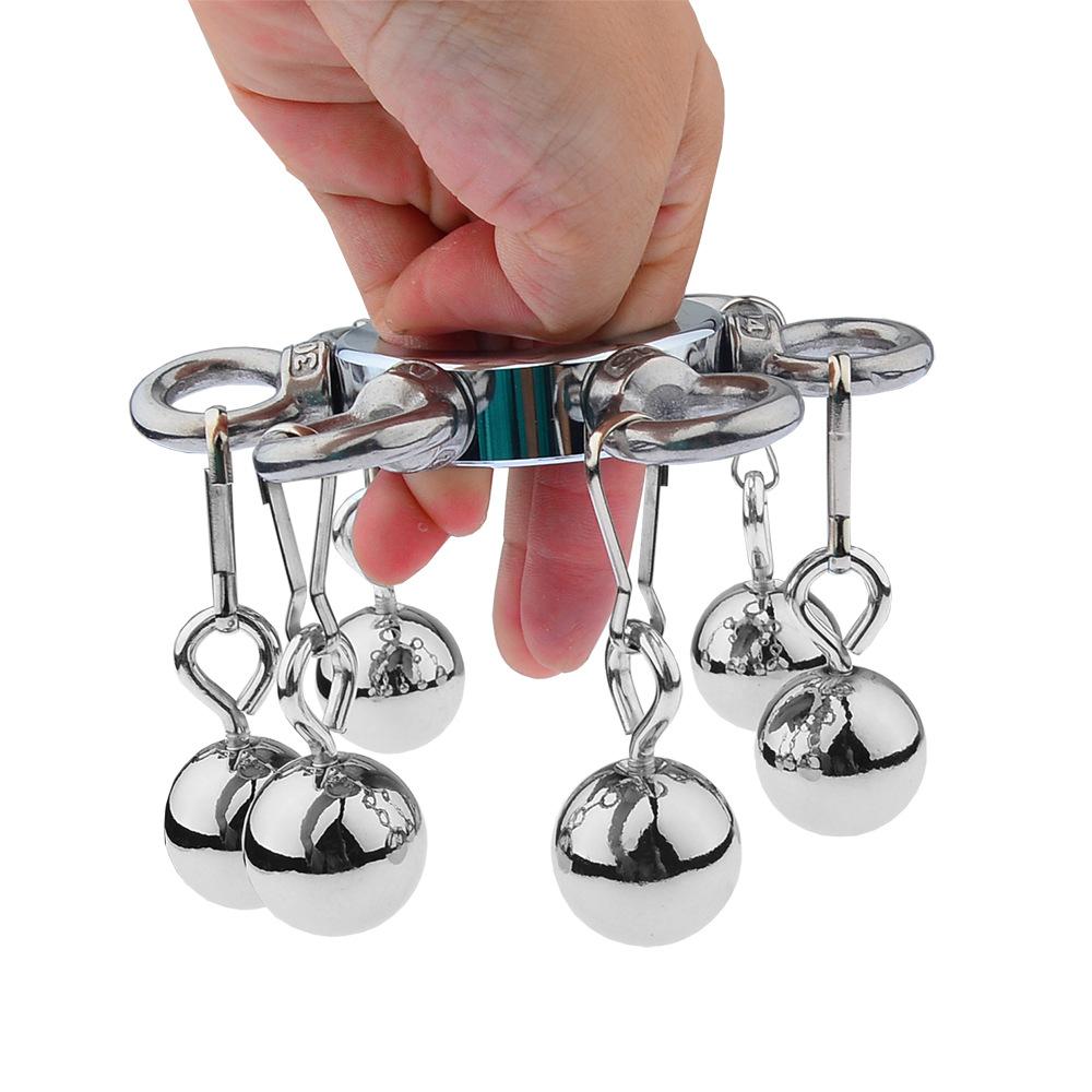 Sexleketøy for voksne Pungenheng Penisring Metall Rustfritt stål Hanebur Strekkøvelse Mannlig onanileketøy