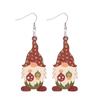 Christmas Cute Gnome Christmas Tree Pendant, Earrings Wooden Double Sided Earrings Christmas Gifts