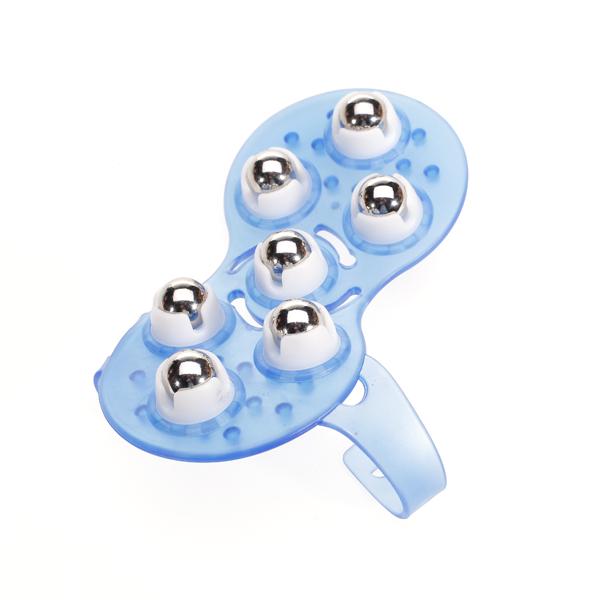 7 Roller Rolling Stainless Steel Ball Massager Glove Pain Reliever Random