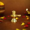 Ev Puja'sı için Ekhasa %100 Saf Pirinç Shivling (Boyut: 4.5cm) | Pooja için Gri Linga |