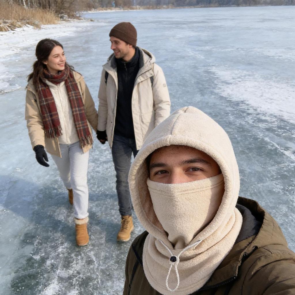 Winter Hood Hat Windproof Breathable Adjustable Drawstring Warmer Winter Hood Hat For Cold Weather Cycling Outdoor Work Hiking