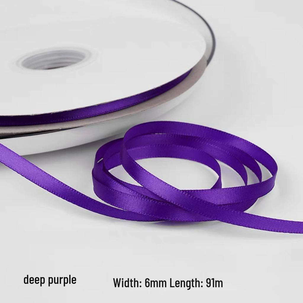 "0.6cm-1cm Polyester Ribbon for DIY Bows, Bouquets, and Gift Boxes"